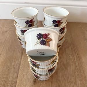 12 PCs Vintage 1961 Royal Worcester Evesham Porcelain Ramekins Made In England‎